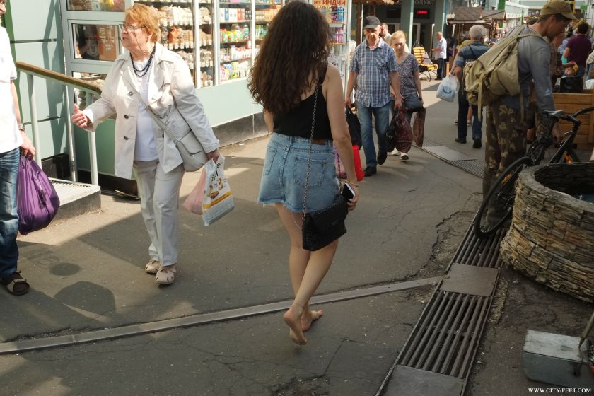 Poster for Nina - A Barefoot Brunette In A Mini Skirt. Part 3. - Clips4Sale Production - Barefoot In City, Barefoot Shopping, Closeups (Городские Ноги Босоногий Шопинг)