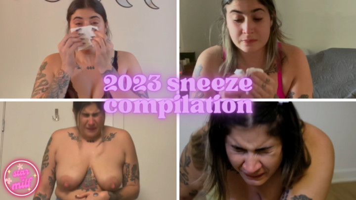 Poster for 2023 Sneeze Compilation - Manyvids Star - Stargirlmilf - Nose Flute, Sneezing (Чихание)