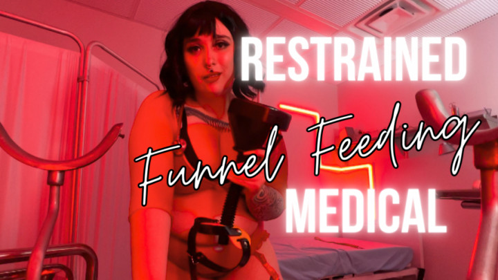 Poster for Manyvids Model - Goddessglutton - Restrained Funnel Feeding - Gaining Weight, Feeder/Feedee, Medical Fetish (Медицинский Фетиш)