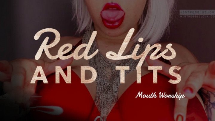 Poster for Mistressbijoux - Mistressbijoux Red Lips And Tits - Manyvids Girl - Lipstick Fetish, Mouth Fetish (Фетиш Рта)