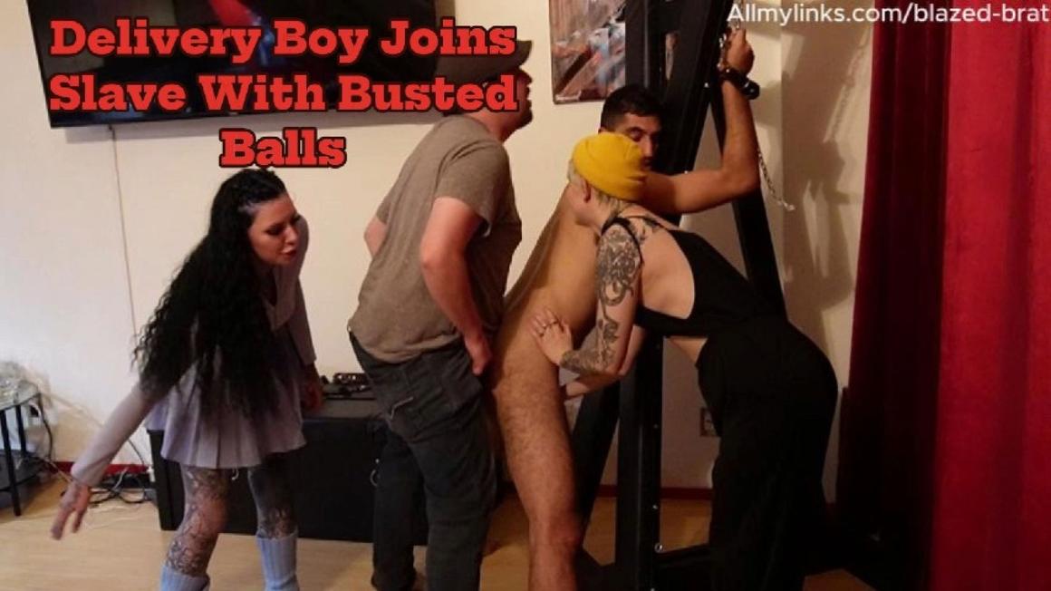 Poster for Delivery Boy Joins Slave - Blazed Brat - Manyvids Star - Femdom, Humiliation, Double Domination (Блейз Брат Двойное Доминирование)