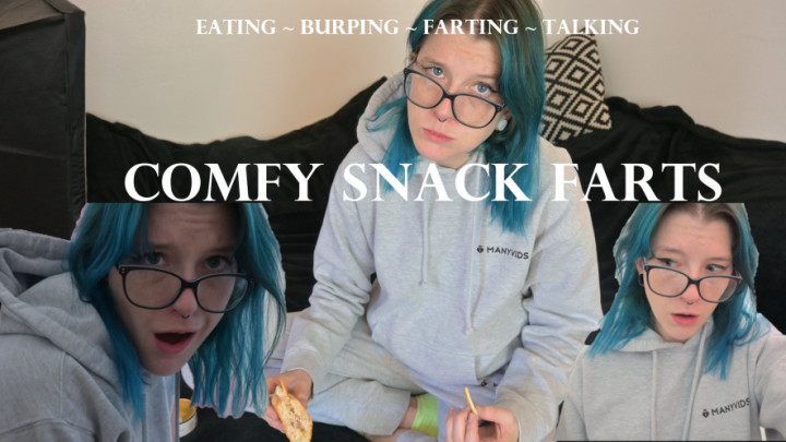 Poster for Miss Ellie - Manyvids Girl - Comfy Snack Farts - September 22, 2023 - Eating, Sfw (Мисс Элли)