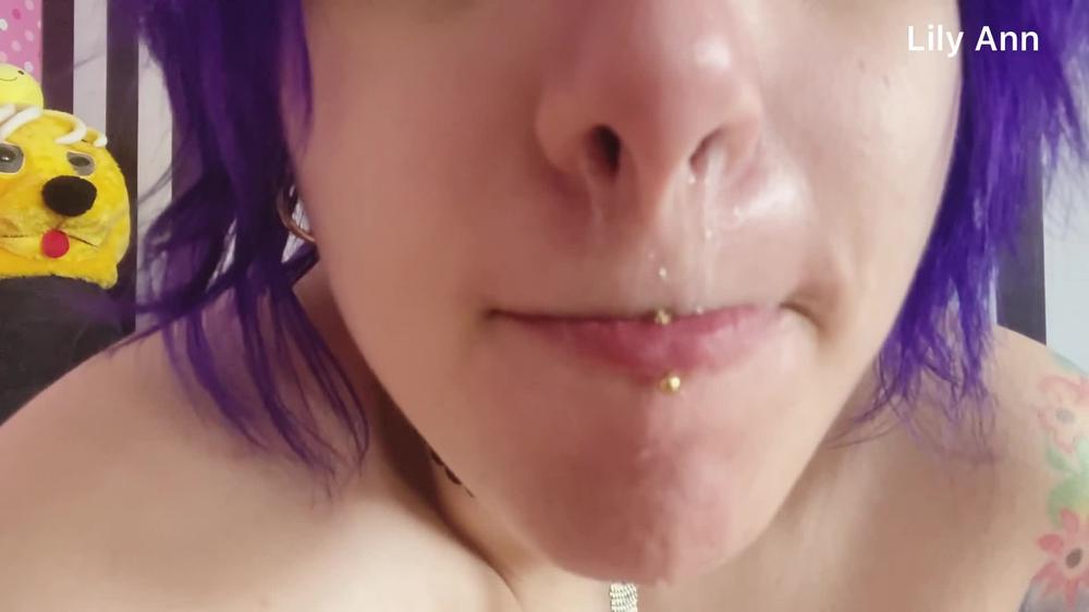 Poster for Lily Ann X - Eating My Own Snot Hands Free - Manyvids Model - Swallowing / Drooling, Nose Flute (Лили Энн Икс Носовая Флейта)