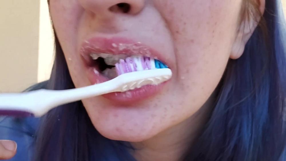 Poster for Manyvids Model - Tour Of Braces With Teeth Brushing - Paige Steele - Mouth Fetish, Braces (Пейдж Стил Брекеты)