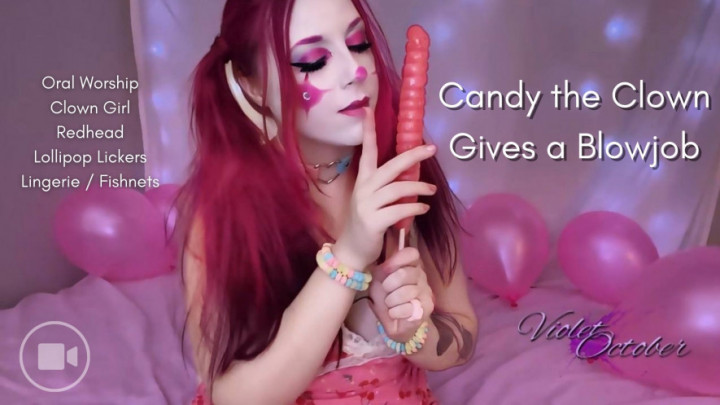 Poster for Manyvids Star - Candy The Clown Gives A Blowjob - 720P - Violetoctober - Clowns, Eye Contact, Lollipop Lickers (Фиалкаоктябрь Лизальщики Леденцов)