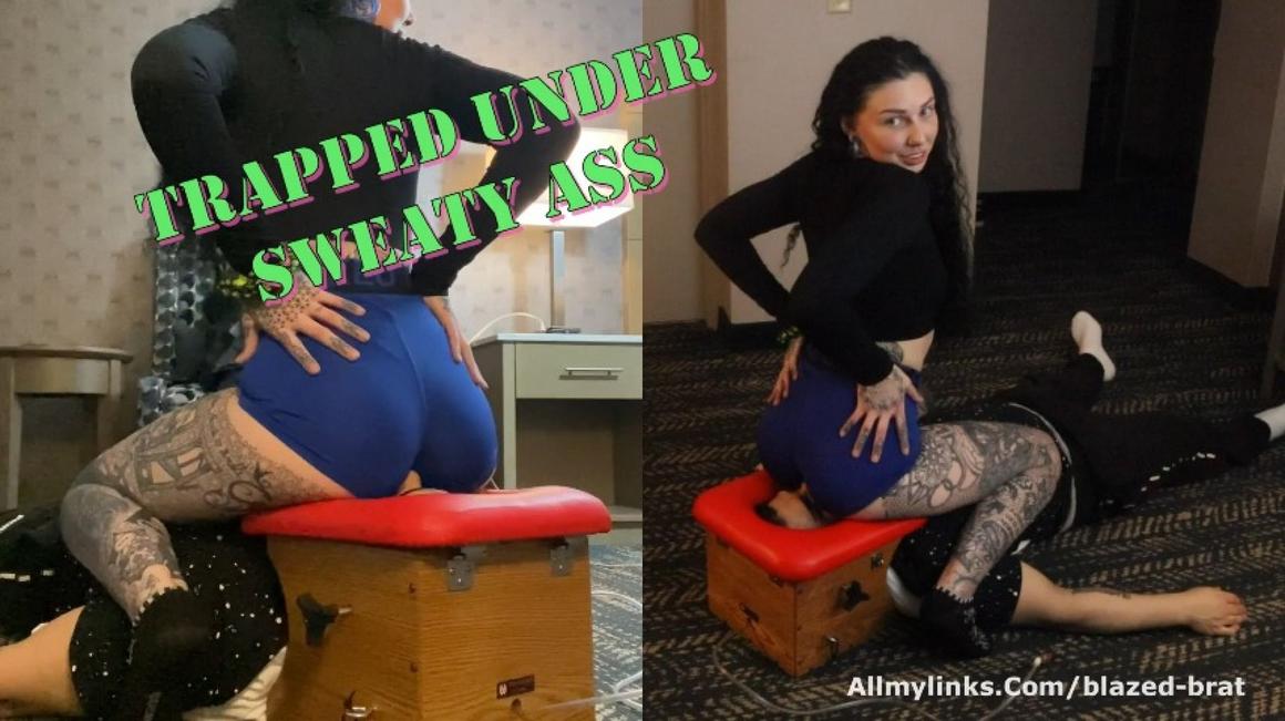 Poster for Trapped Under Sweaty Ass Mirrored Version - Manyvids Model - Blazed Brat - Ass Sniffing, Tattoos (Блейз Брат Нюхает Задницу)