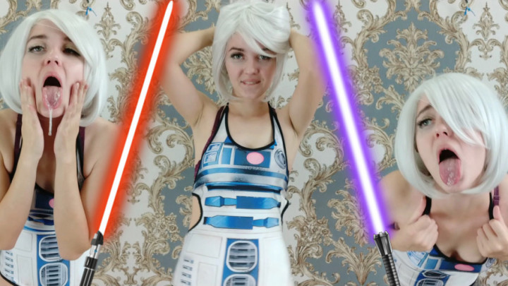 Poster for Manyvids Star - Lil Cosplay Slut - Star Wars - R2D2 Ahegao Face - Nov 5, 2020 - Silly Faces, Cosplay (Лил Косплей Шлюха Косплей)