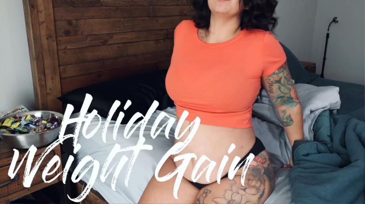 Poster for Manyvids Star - Holiday Weight Gain - Drea_Xoxo - Gaining Weight, Belly Fetish, Belly (Набор Веса)