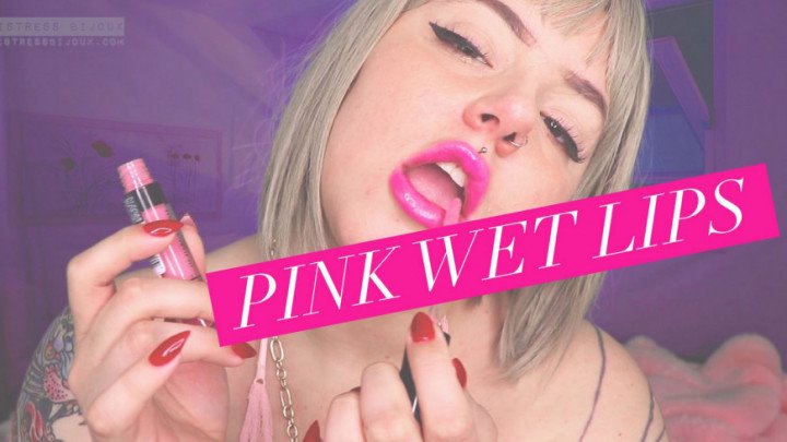 Poster for Mistressbijoux - Mistressbijoux Pink Wet Lips - Manyvids Girl - Lip Fetish, Mouth Fetish (Фетиш Рта)