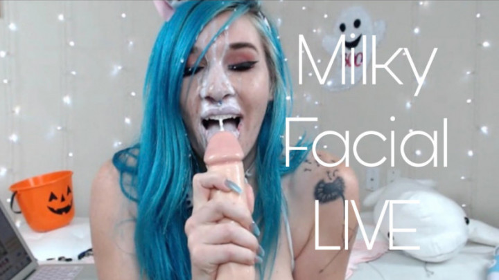 Poster for Manyvids Girl - Savannahxsiren - Milky Facial Live - Blowjob, Livecams, Petplay (Минет)