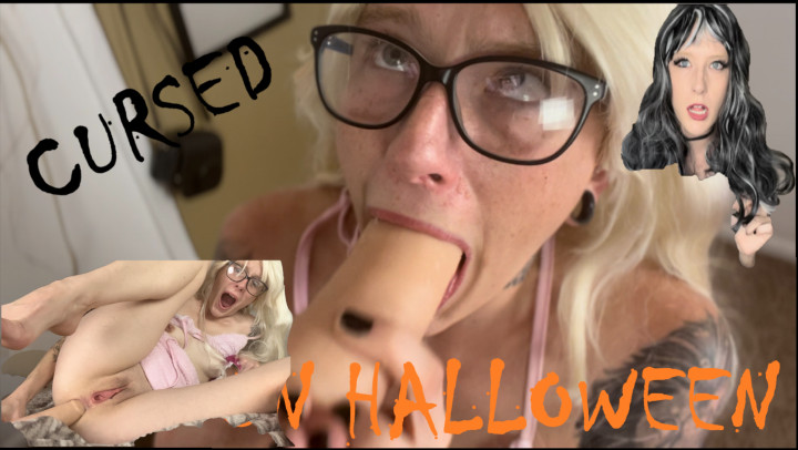 Poster for Manyvids Star - Cursed On Halloween - October 26, 2022 - Miss Ellie - Role Play, Gagging, Deepthroat (Мисс Элли Рвотные Позывы)