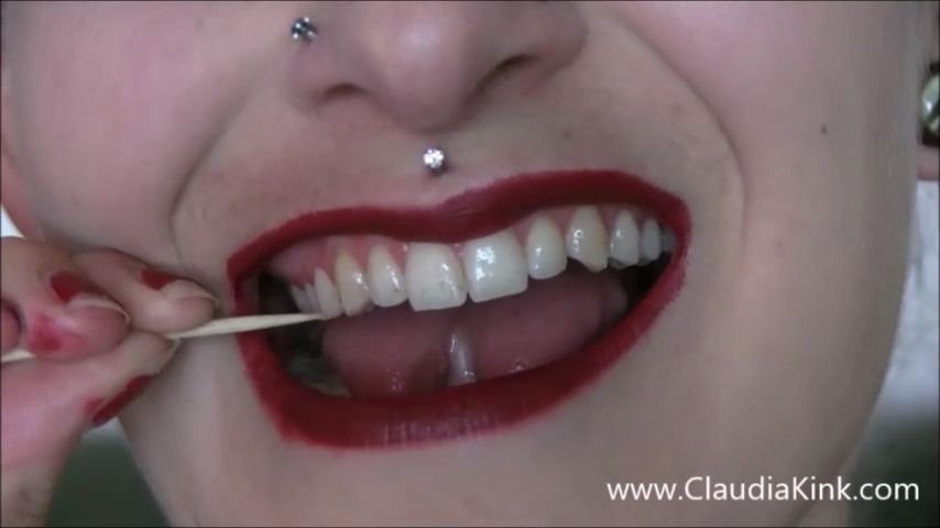 Poster for Toothpick Mouth Cleaning - December 19, 2019 - Manyvids Girl - Claudia Kink - Throat Fetish, Mouth Fetish (Клаудия Кинк Фетиш Рта)