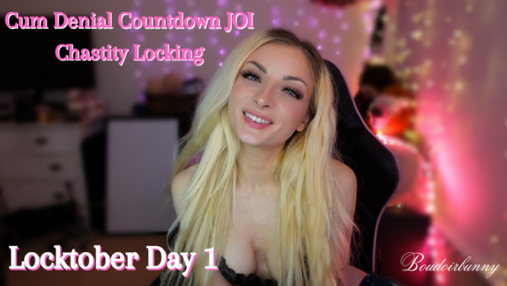 Poster for Boudoirbunny - Joi Cum Denial & Chastity Cage Lock: Locktober Day 1 - Manyvids Star - Key Holding & Chastity, Femdom, Chastity (Будуарный Кролик Хранение Ключей И Целомудрие)