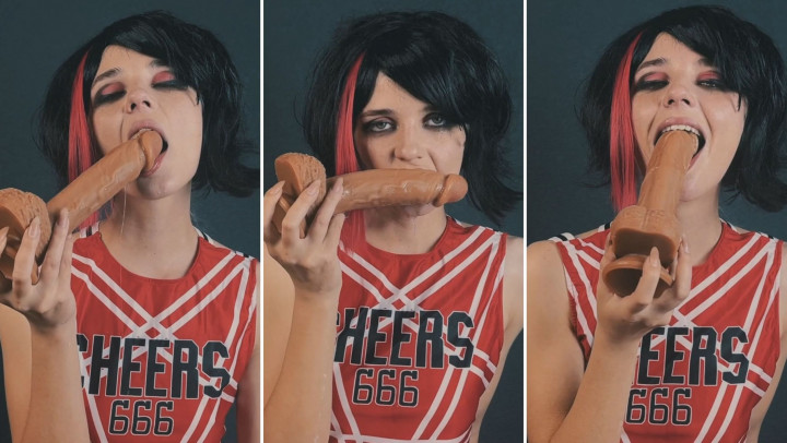 Poster for Manyvids Star - Lil Cosplay Slut - Emo Cheerleader - Dildo Blowjob - Mar 31, 2023 - Face Fucking, Blowjob, Emo (Лил Косплей Шлюха Минет)