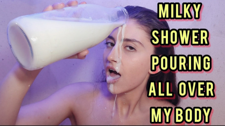 Poster for Milky Shower Pouring All Over My Body - Manyvids Model - Shanaxnow - Showerscenes, Shower, Facefetish (Шанакснов Душ)