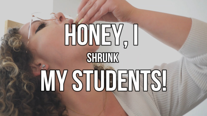 Poster for Manyvids Star - Honey, I Shrunk My Students - July 18, 2023 - Sashacurves - Unaware Giantess, Executrix