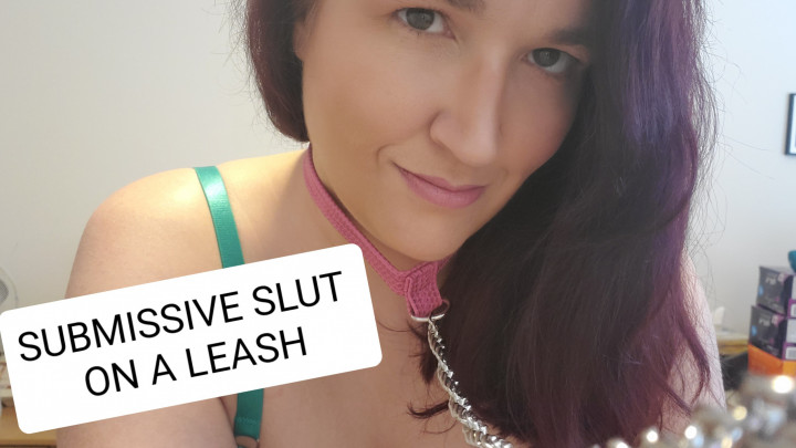 Poster for Manyvids Girl - Submissive Slut On A Leash Begs For Cock - March 20, 2021 - Alleriamystic - Solo Masturbation, Collars / Leashes, Daddys Girl (Папина Дочка)