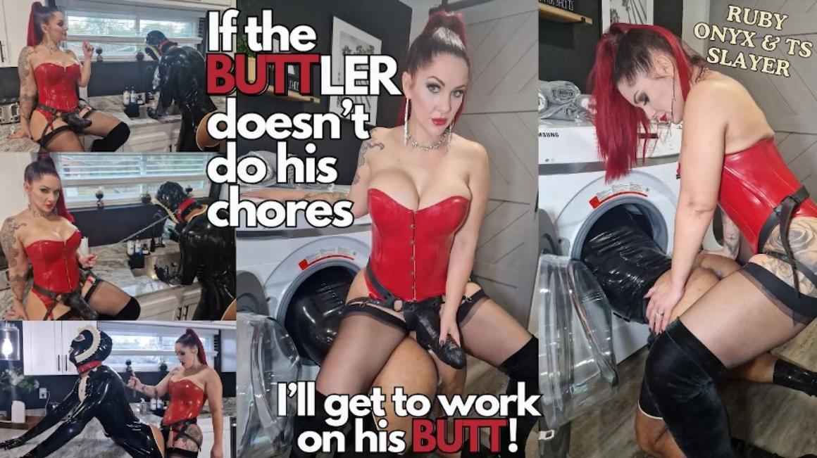 Poster for If Buttler Doesn'T Do His Chores - Manyvids Star - Ruby_Onyx - Analplay, Strapon, Pegging (Пеггинг)