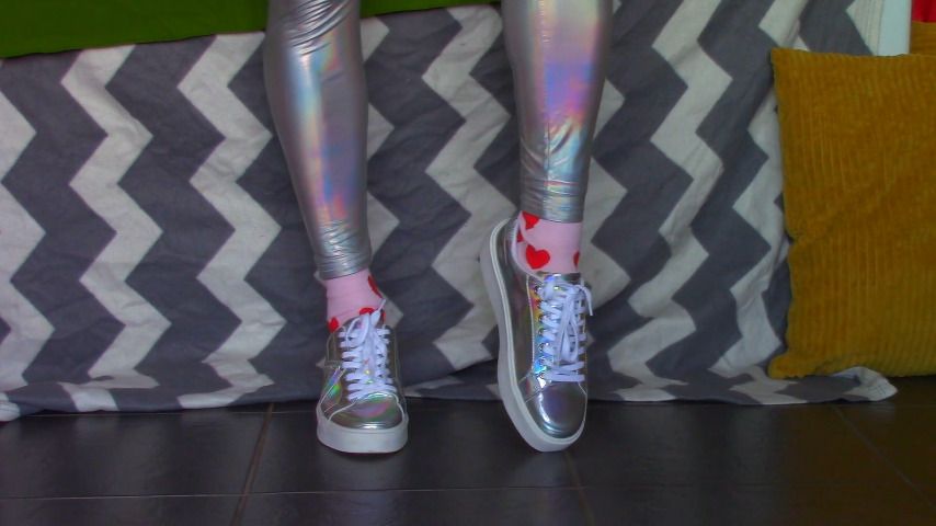 Poster for Goddess Vanessa - Holographic Shiny Sneakers Sniff Slave - Manyvids Girl - Feet, Socks (Богиня Ванесса Ноги)