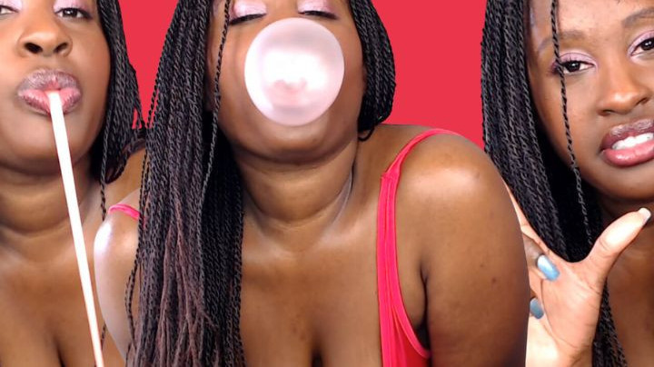 Poster for The Bubble Gum Bitch Is Back - Manyvids Model - Unfriendlyblckhottie - Brat Girls, Bubble Gum, Ebony Goddess (Грубиянки)