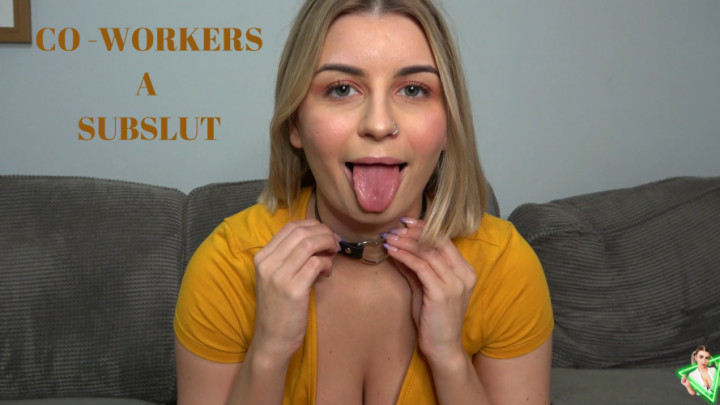 Poster for Manyvids Model - Coworkers A Subslut - Self Degrading - Isla White - Role Play, Dirty Talking, Collars / Leashes (Исла Уайт Ошейники / Поводки)