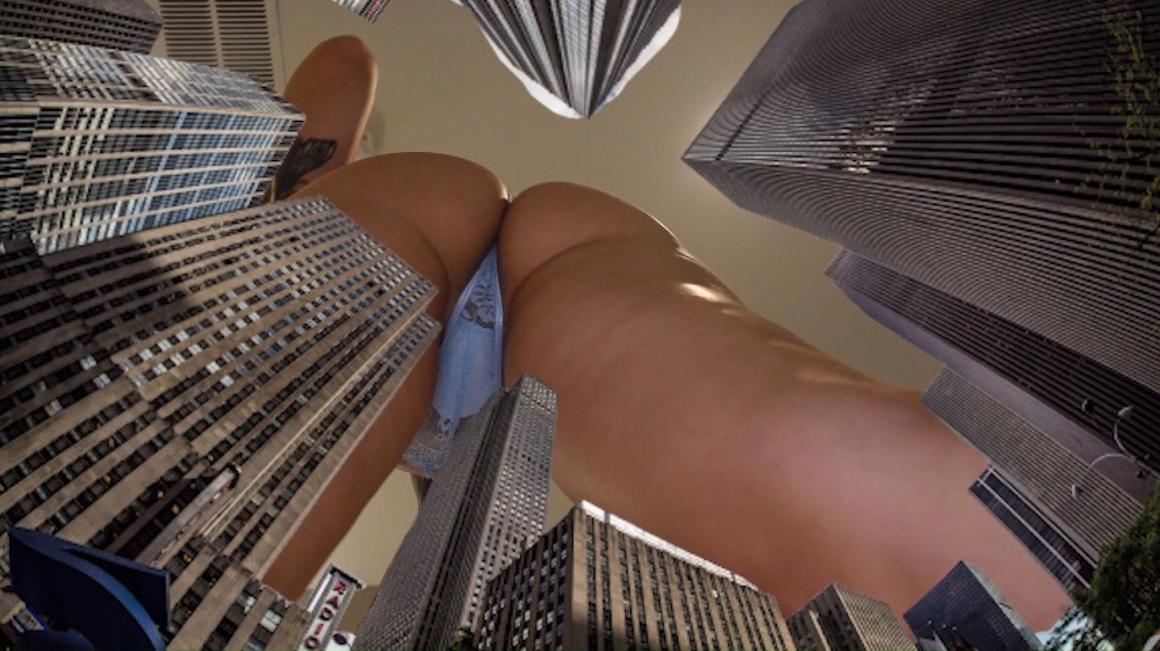 Poster for Manyvids Model - Ltlgiantessclips - Mia Hope In 'Tiny City Terror' Giantess Sfx - Giantess, Growthfetish (Великанша)