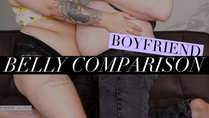 Poster for Mistressbijoux Boyfriend Belly Comparison - Mistressbijoux - Manyvids Girl - Belly Fetish, Bloated Belly (Вздутый Живот)