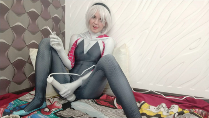 Poster for Gwen Stacy - Cigarette And Hitachi - Sep 29, 2020 - Lil Cosplay Slut - Manyvids Girl - Hitachi, Masturbation, Cosplay (Лил Косплей Шлюха)