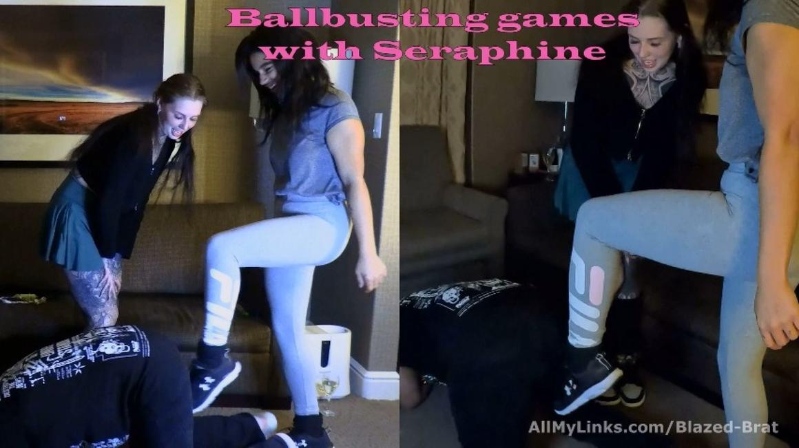 Poster for Ballbusting Games With Seraphine - Blazed Brat - Manyvids Star - Cbt, Sneaker Fetish, Ballbusting (Блейз Брат)