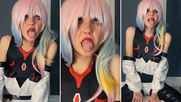 Poster for Cyberpunk - Lucy Ecstatically Makes The Ahegao Face - May 21, 2023 - Lil Cosplay Slut - Manyvids Girl - Cosplay, Eye Crossing (Лил Косплей Шлюха Косплей)