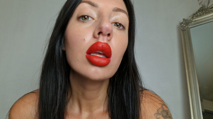 Poster for Obey My Big Red Lips - Tattooed Temptress - Manyvids Star - Mouth Fetish, Spit Fetish (Татуированная Соблазнительница Фетиш Слюны)