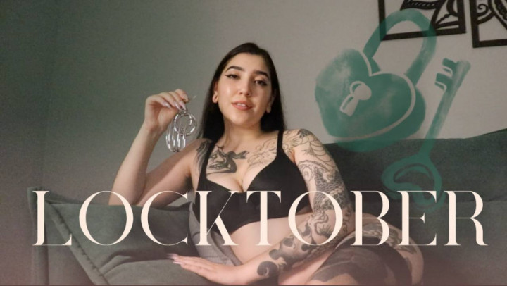 Poster for Locktober Intro By Devillish Goddess Ileana - Devillishgoddess - Manyvids Star - Bigboobs, Chastitydevices