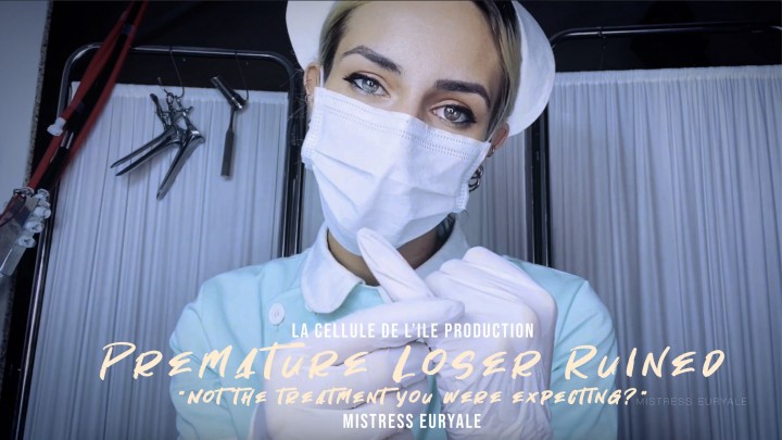 Poster for Manyvids Model - Mistress Euryale Premature Loser Ruined - Mistress Euryale - Medical Clinic, Medical Fetish, Ruined Orgasms (Госпожа Эвриала Испорченные Оргазмы)