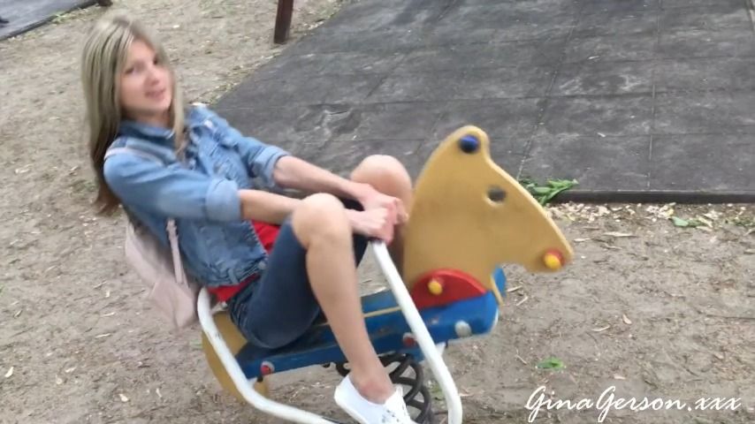 Poster for Manyvids Model - Gina Gerson Real - Just Having Fun By My Way - Amateur, Public Outdoor, Blonde (Джина Герсон Реал Общественный Открытый)