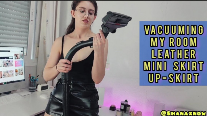 Poster for Manyvids Model - Leather Upskirt Cleavage Vacuuming Room - Shanaxnow - Upskirt, Vacuuming (Шанакснов Юбка До Пят)