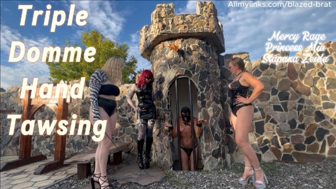 Poster for Blazed Brat - Manyvids Model - Triple Domme Hand Tawsing - Slave Training, Hand Tawsing, Outdoors (Блейз Брат Ручная Таврение)