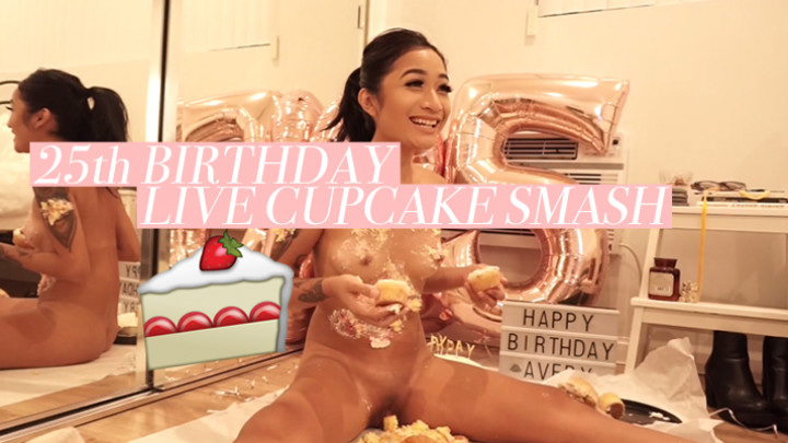 Poster for Manyvids Girl - Avery Black - 25Th Birthday Cupcake Smash - Asianprincess, Allnatural, Asian (Эйвери Блэк Полностью Натуральный)