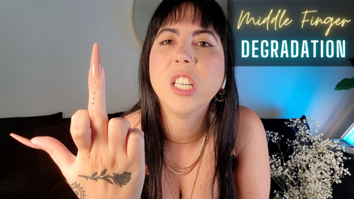 Poster for Manyvids Model - Jadelussuria - Middle Finger Degradation - Beta, Humiliation (Бета)