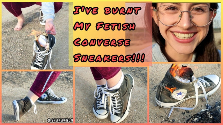 Poster for Manyvids Model - Shanaxnow - I'Ve Burnt My Fetish Converse Sneakers - Shoejob, Dirtyshoe (Шанакснов Сапожная Мастерская)