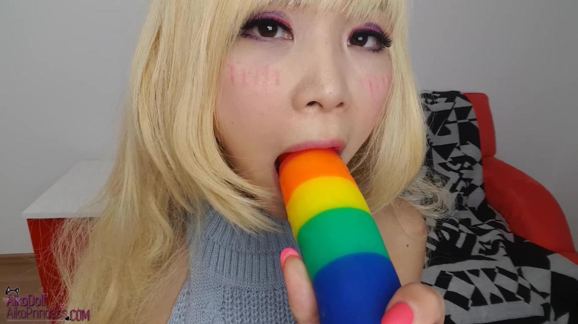 Poster for Virgin Killer Kawaii Blond Rainbow Cum - August 16, 2017 - Manyvids Model - Aiko Moe - Anal, Cosplay (Айко Мо Косплей)