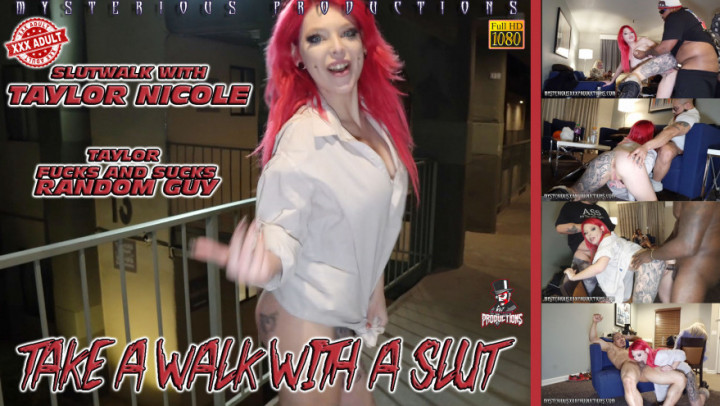 Poster for Manyvids Model - Mysterious Prod - Take A Walk With A Slut - Taylor Nicole - July 06, 2021 - Blow Jobs, Interracial (Межрасовый)