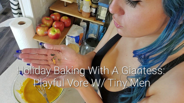 Poster for Freya Reign - Holiday Baking With A Giantess: Vore - Manyvids Model - Giantess, Mouthfetish (Фрея Рейн Великанша)