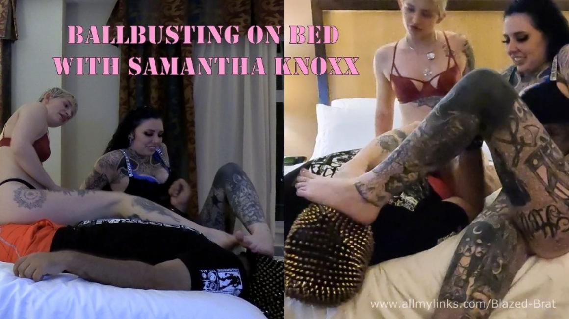 Poster for Manyvids Model - Ballbusting, Foot Worship With Samantha Knoxx - Blazed Brat - Double Domination, Ballbusting (Блейз Брат Бейсджампинг)