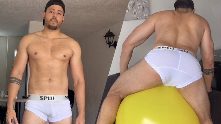 Poster for Colombianbigass - Manyvids Model - Hot Latino Have Fun With Big Balloon - July 28, 2023 - Balloons, Gay (Гей)