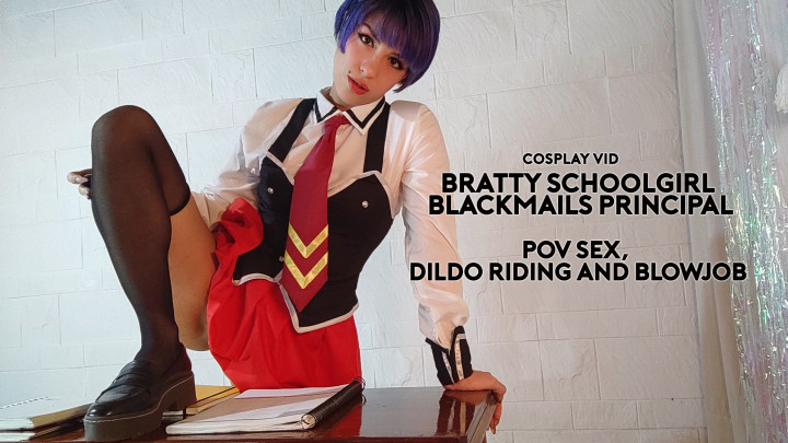 Poster for Schoolgirl Blackmails Principal - July 06, 2022 - Manyvids Star - Misssomething - Cosplay, Dildo Riding (Катание На Фаллоимитаторе)