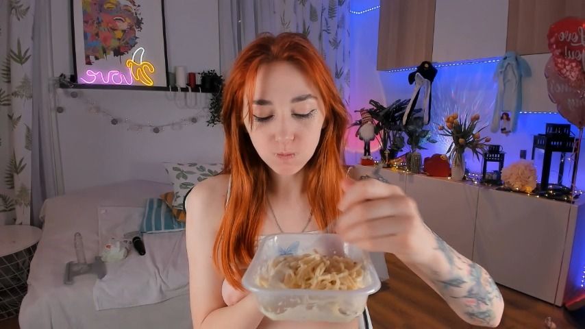 Poster for Manyvids Star - Anna_Prince - Pasta Carbonara Snack - Mar 24, 2023 - Eating, 18 & 19 Yrs Old (Анна_Принц Есть)