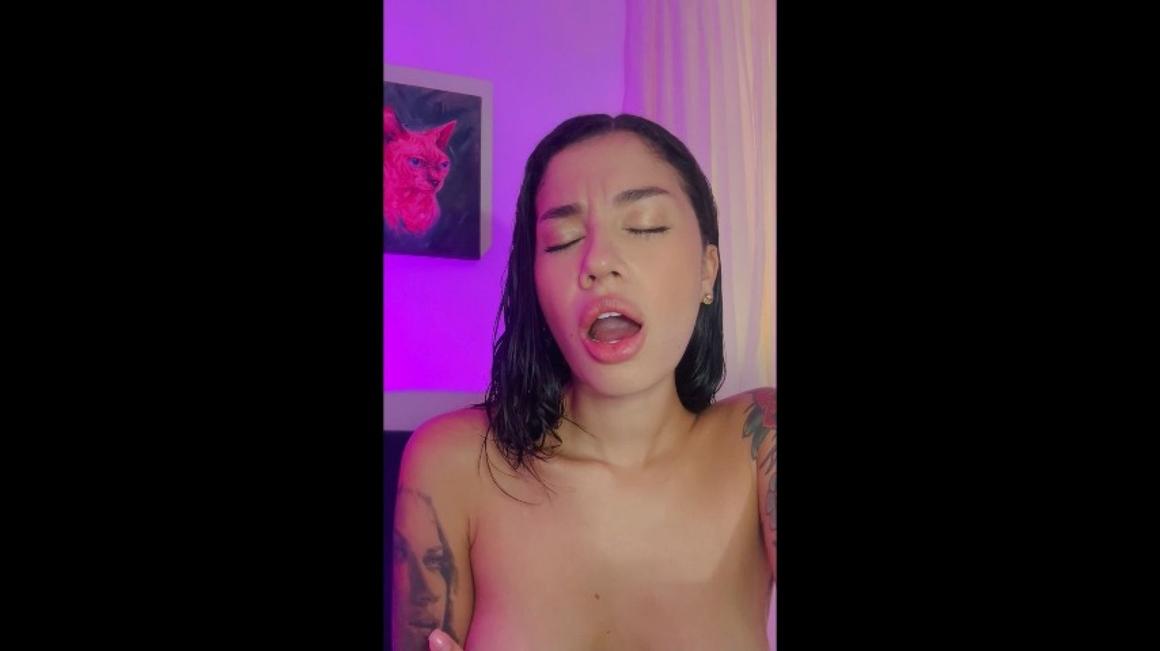 Poster for Manyvids Model - Jessica Alvarez - Facial Expression - Tattoos, Latina, Face Fetish (Джессика Альварес Фетиш Лица)