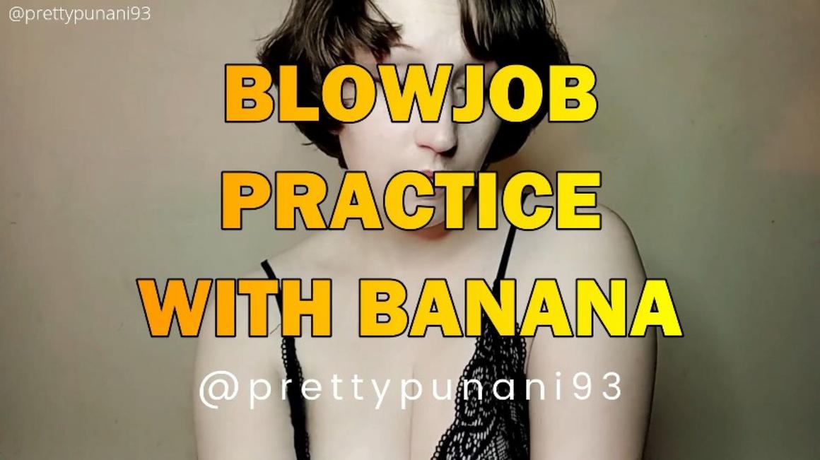 Poster for Manyvids Star - Lizzymaestro - Blowjob Practice With Banana - Blowjob, Tonguefetish, Foodporn